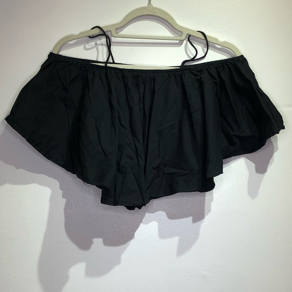 Fab'rik Black Off the Shoulder Oversize Crop Top Blouse Blouse Size Small